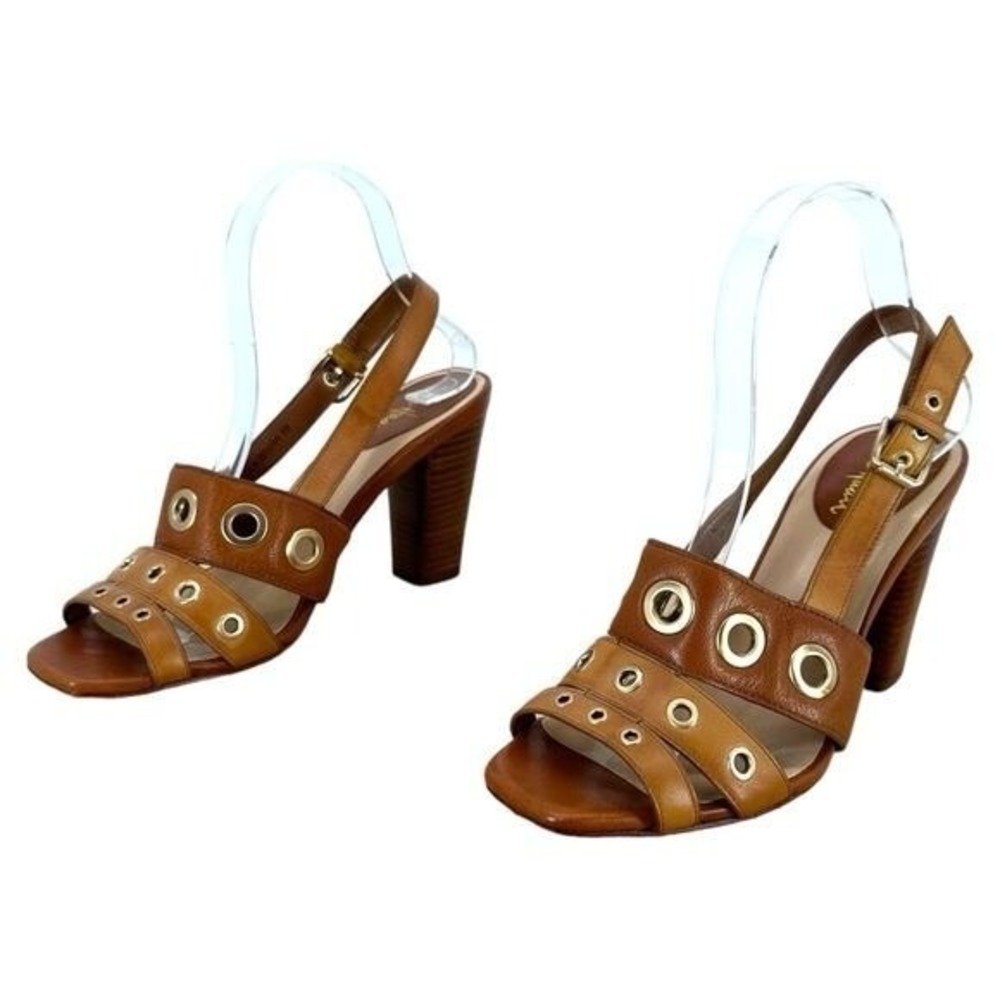 Cole Haan | 8 B Brown Strappy Heels Sandals Grommet